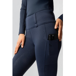 Leggings termici ibridi Horze Anya full grip Mirtillo Blu