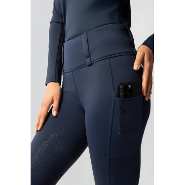 Leggings termici ibridi Horze Anya full grip Mirtillo Blu