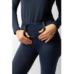 Leggings termici ibridi Horze Anya full grip Mirtillo Blu