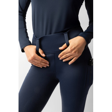 Leggings termici ibridi Horze Anya full grip Mirtillo Blu
