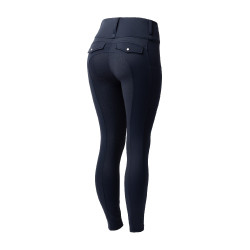 Leggings termici ibridi Horze Anya full grip Mirtillo Blu