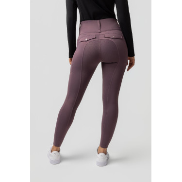 Leggings termici ibridi Horze Anya full grip Selce viola