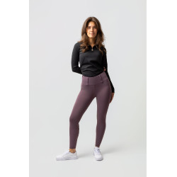 Leggings termici ibridi Horze Anya full grip Selce viola