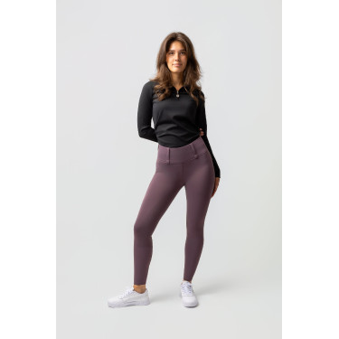Leggings termici ibridi Horze Anya full grip Selce viola