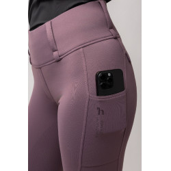 Leggings termici ibridi Horze Anya full grip Selce viola
