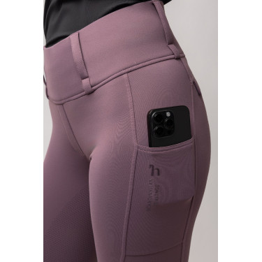 Leggings termici ibridi Horze Anya full grip Selce viola
