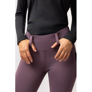 Leggings termici ibridi Horze Anya full grip Selce viola