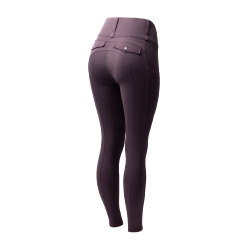 Leggings termici ibridi Horze Anya full grip Selce viola