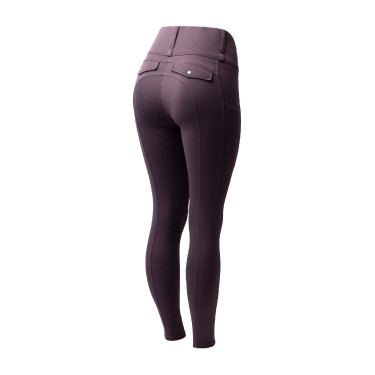 Leggings termici ibridi Horze Anya full grip Selce viola