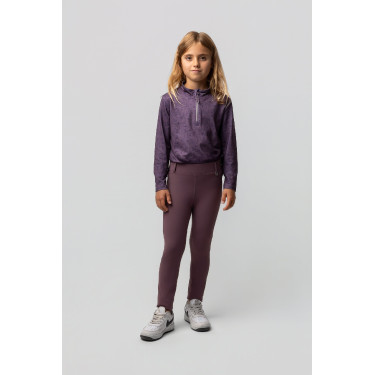 Leggings termici da bambino Horze Dea con grip completo Selce Grigio