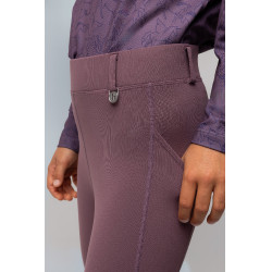 Leggings termici da bambino Horze Dea con grip completo Selce Grigio