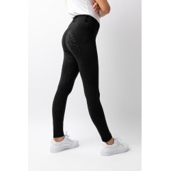 Leggings termici da bambino Horze Dea con grip completo Nero
