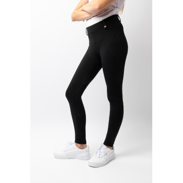 Leggings termici da bambino Horze Dea con grip completo Nero