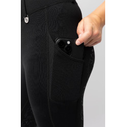 Leggings termici da bambino Horze Dea con grip completo Nero