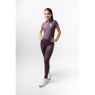 Leggings da equitazione per bambini Horze Dea Prugna nera Viola