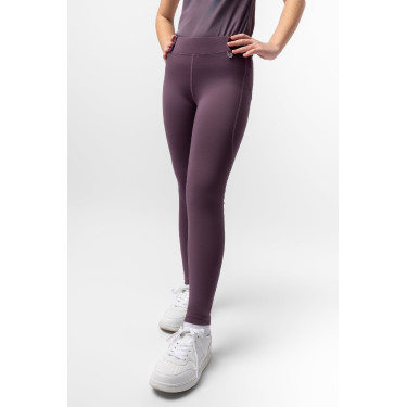 Leggings da equitazione per bambini Horze Dea Prugna nera Viola