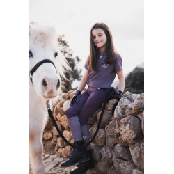 Leggings da equitazione per bambini Horze Dea Prugna nera Viola