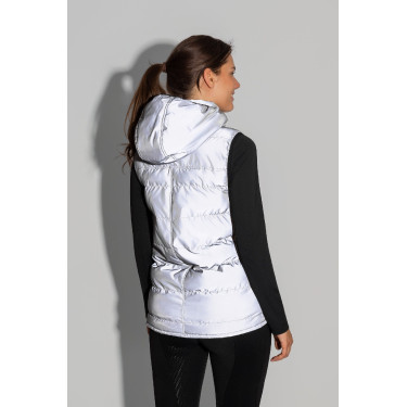 Gilet imbottito senza maniche riflettente da donna Horze Argento riflettente Gilet imbottito senza maniche riflettente da donna Horze Argento riflettente
