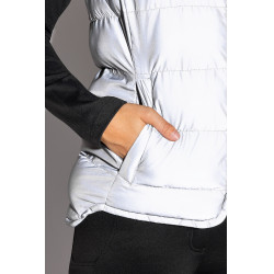 Gilet imbottito senza maniche riflettente da donna Horze Argento riflettente Gilet imbottito senza maniche riflettente da donna Horze Argento riflettente