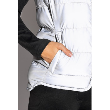 Gilet imbottito senza maniche riflettente da donna Horze Argento riflettente Gilet imbottito senza maniche riflettente da donna Horze Argento riflettente