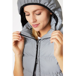 Gilet imbottito senza maniche riflettente da donna Horze Argento riflettente Gilet imbottito senza maniche riflettente da donna Horze Argento riflettente