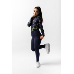 Pantaloni da equitazione Horze Mira bambino con fondo integrale Apertura Blu marino