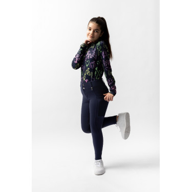 Pantaloni da equitazione Horze Mira bambino con fondo integrale Apertura Blu marino