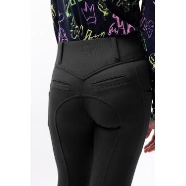 Pantaloni da equitazione Horze Mira bambino con fondo integrale Apertura Blu marino