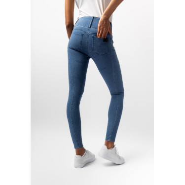 Pantaloni Horze Carolyn in denim fullgrip da donna Denim chiaro Blu