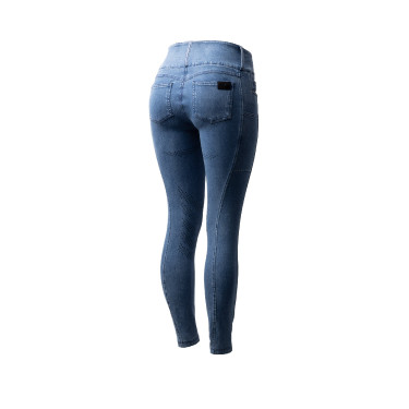Pantaloni Horze Carolyn in denim fullgrip da donna Denim chiaro Blu