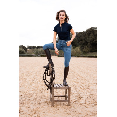 Pantaloni Horze Carolyn in denim fullgrip da donna Denim chiaro Blu