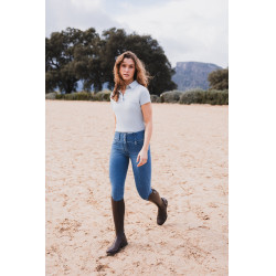 Pantaloni Horze Carolyn in denim fullgrip da donna Denim chiaro Blu