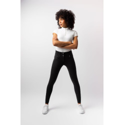 Pantaloni Horze Carolyn in denim fullgrip da donna Nero