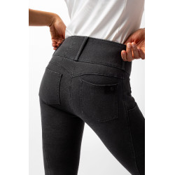 Pantaloni Horze Carolyn in denim fullgrip da donna Nero