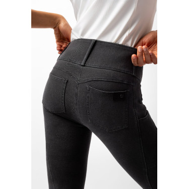 Pantaloni Horze Carolyn in denim fullgrip da donna Nero