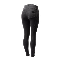 Pantaloni Horze Carolyn in denim fullgrip da donna Nero