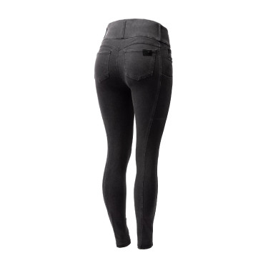 Pantaloni Horze Carolyn in denim fullgrip da donna Nero