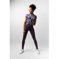 Leggings da equitazione da donna Horze Maia con fondello integrale Prugna nera Viola