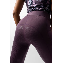 Leggings da equitazione da donna Horze Maia con fondello integrale Prugna nera Viola