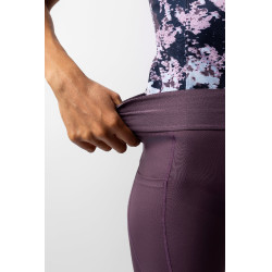 Leggings da equitazione da donna Horze Maia con fondello integrale Prugna nera Viola