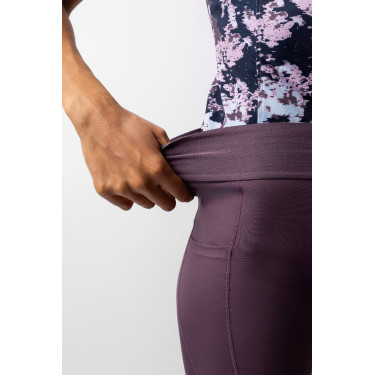 Leggings da equitazione da donna Horze Maia con fondello integrale Prugna nera Viola