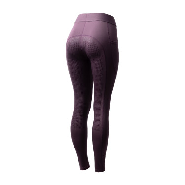 Leggings da equitazione da donna Horze Maia con fondello integrale Prugna nera Viola