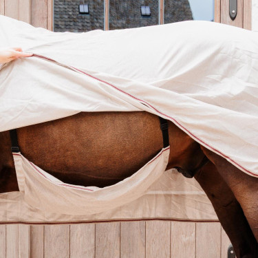 Coperta antimosche Comfort Classic con copricollo e pancia Kentucky Beige / bordeaux