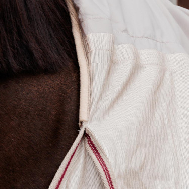 Coperta antimosche Comfort Classic con copricollo e pancia Kentucky Beige / bordeaux