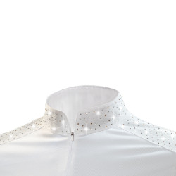Polo da competizione Tattini donna con strass misti Bianco