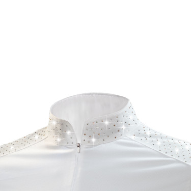Polo da competizione Tattini donna con strass misti Bianco