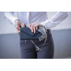 Pochette Pénélope New phone pocket traforata Marina Blu marino