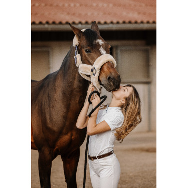 Polo in mesh Equithème Betty Bianco