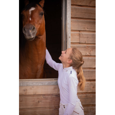 Polo da concorso Pénélope Séville Mesh maniche lunghe Bianco