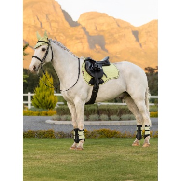 Tappetino LeMieux Reflective Suede Misto GP Square Distintivo Bianco